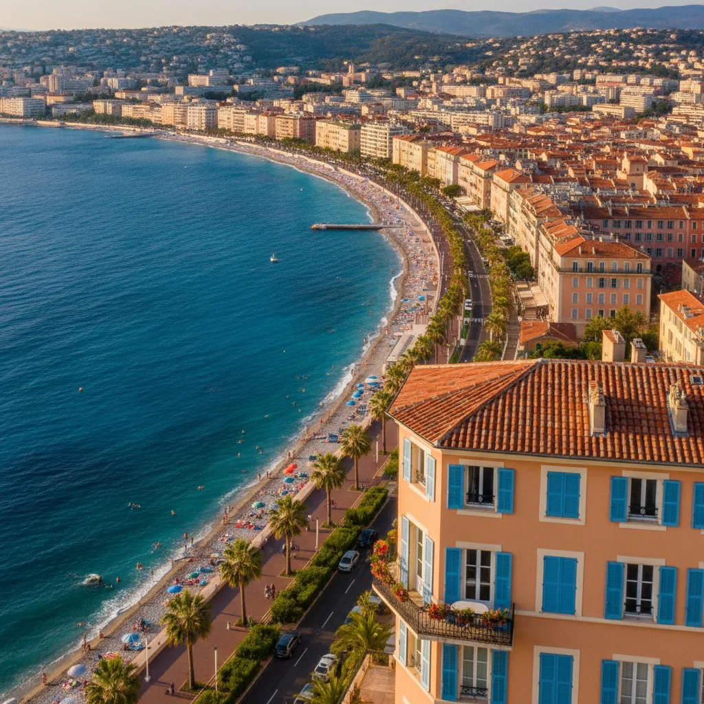 Vue de Nice et de la Côte d'Azur, investissement location Airbnb rentable à Nice en 2026
